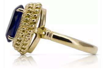 14K Жовте золото Сапфір Каблучка Вінтаж вироби vrc068y